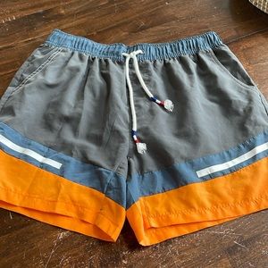 Super Body Boy's Swim Trunks Mesh Lining Board Shorts Grey Orange Sz XL